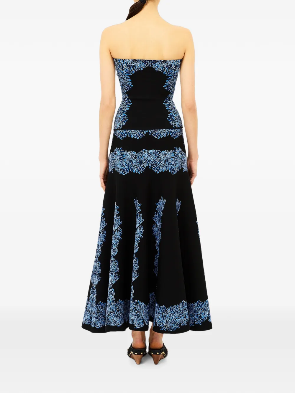 Ulla Johnson Madelie strapless top met jacquard Zwart
