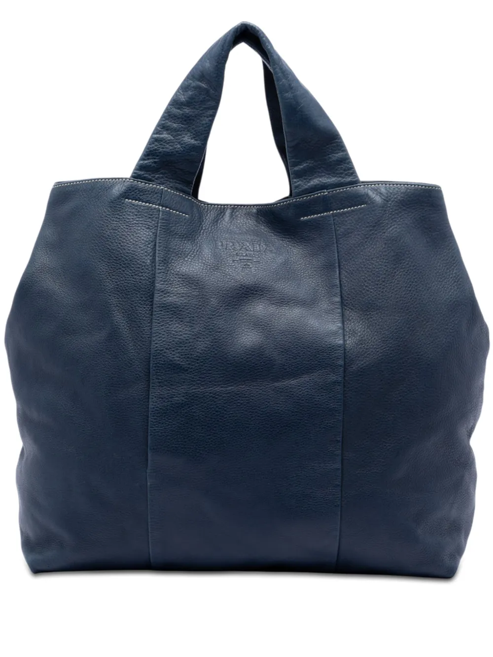 Prada Pre-Owned Borsa tote in pelle di vitello e daino 2013-2026 - Blu