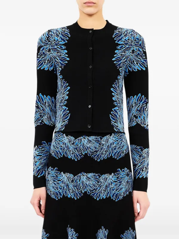 Ulla Johnson Carina Jacquard-knit Cardigan in Black