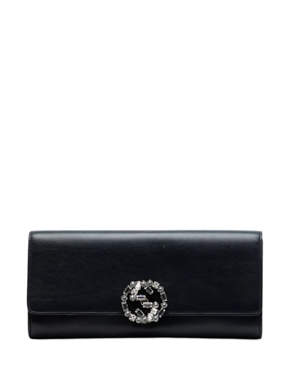 Gucci Pre-Owned Clutch Crystals Broadway in pelle di vitello 2016-2026 - Nero