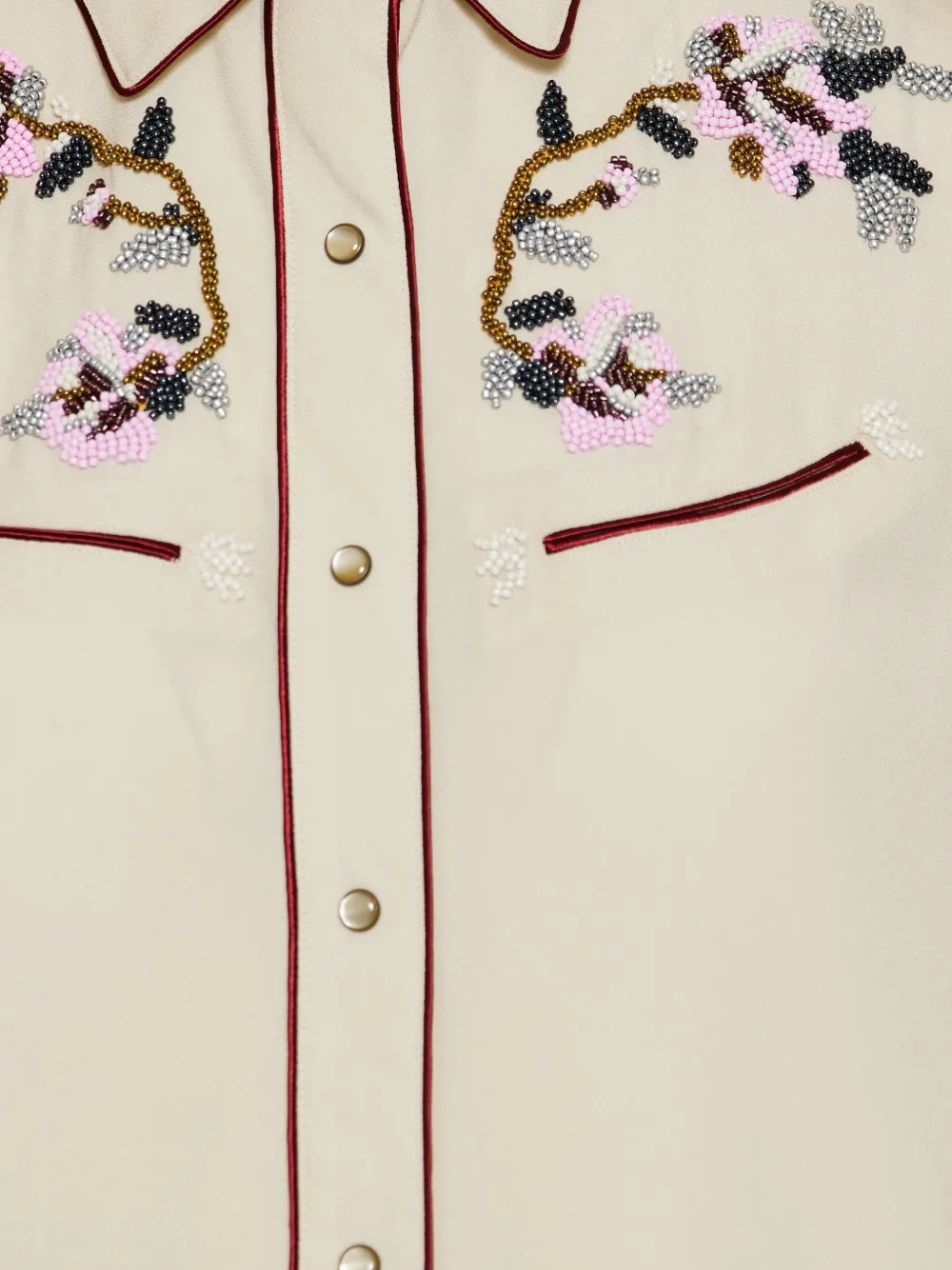 ISABEL MARANT Blouse verfraaid met kralen Beige