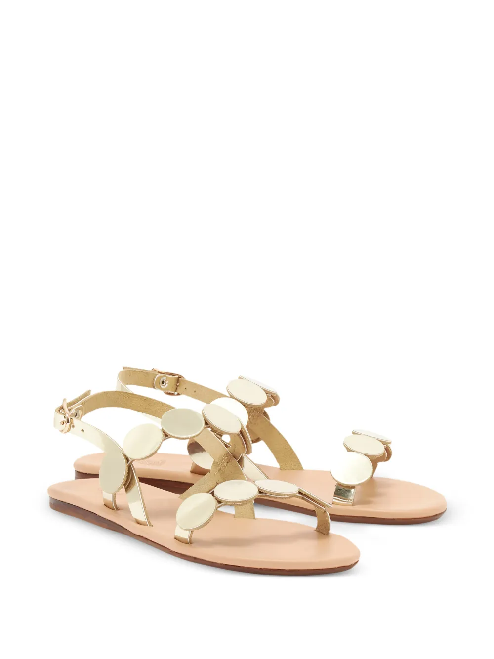 Ancient Greek Sandals metallic-effect disc-embellished sandals Goud