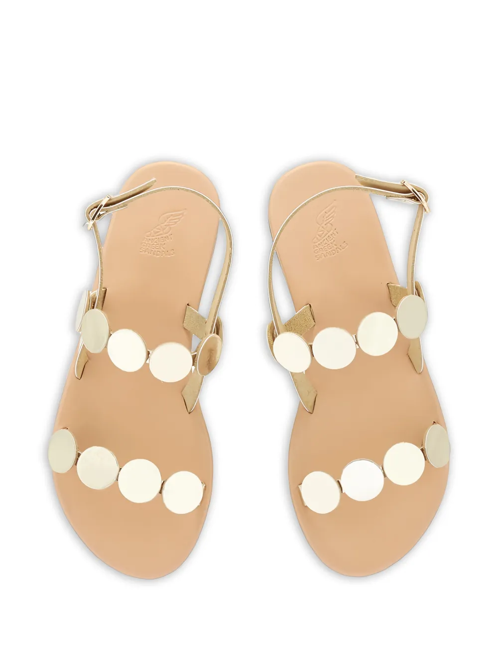 Ancient Greek Sandals metallic-effect disc-embellished sandals Goud