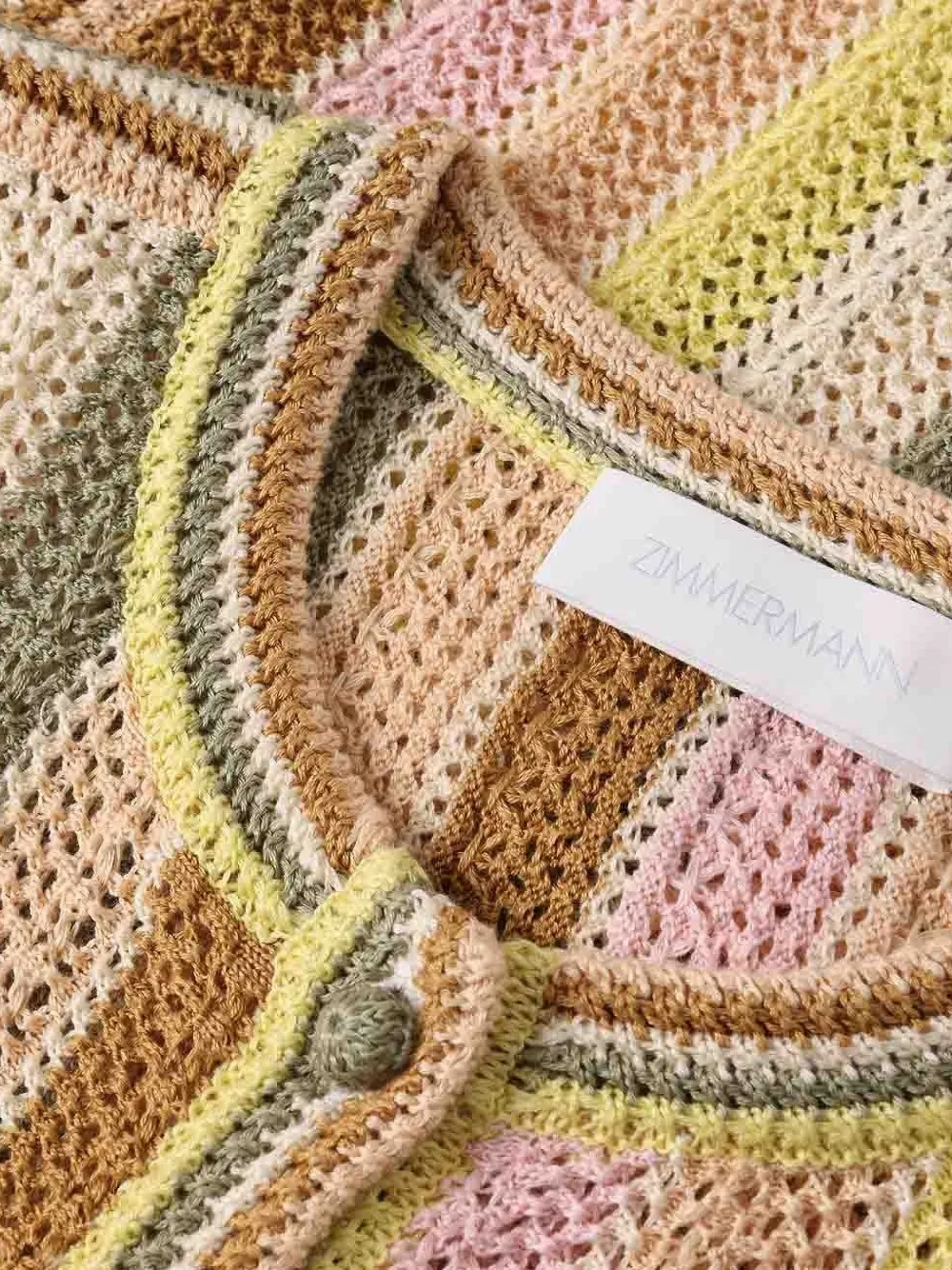 ZIMMERMANN Indra gehaakt vest met streep Beige