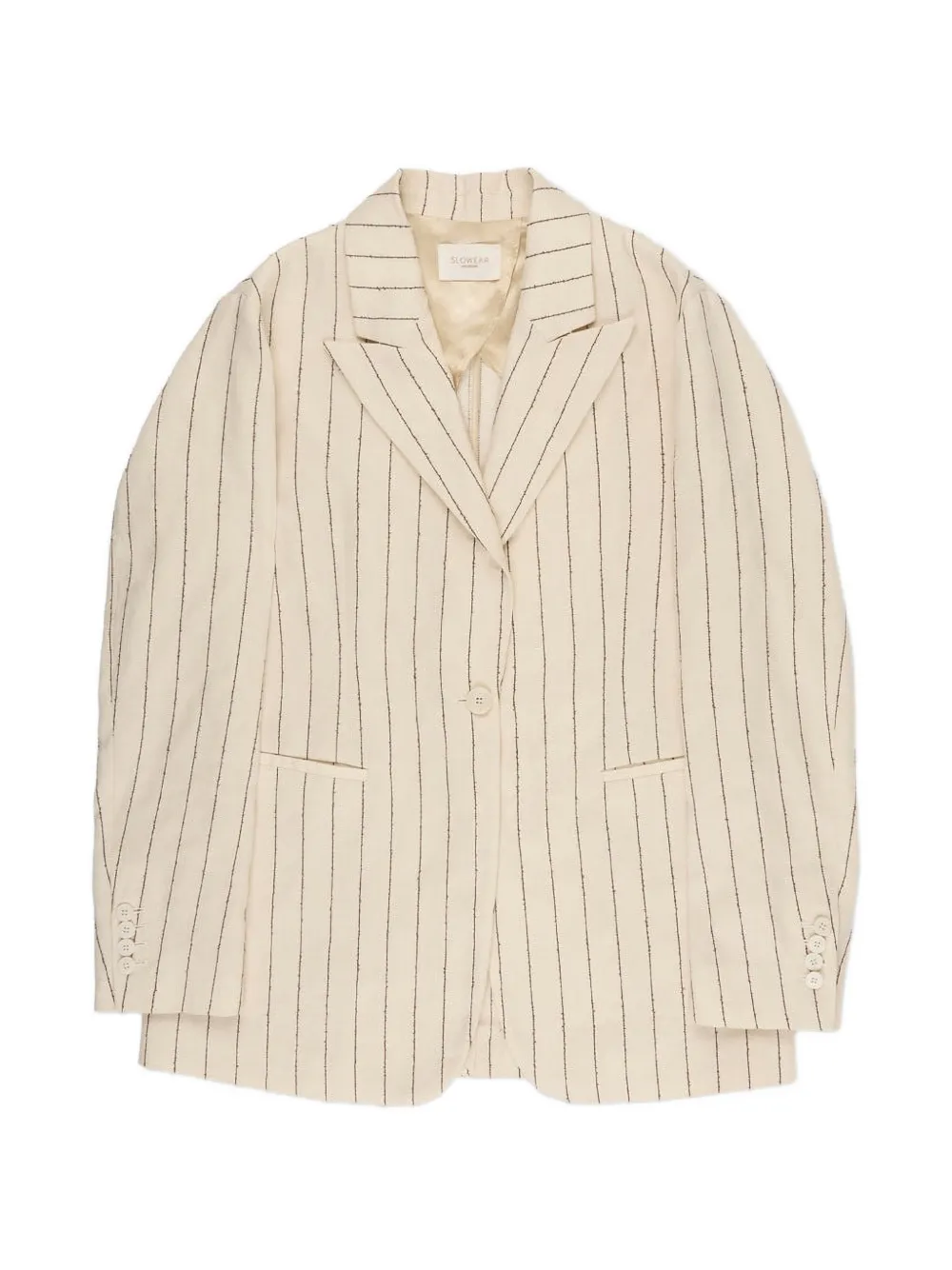 slowear pinstripe-pattern notched-lapels blazer - Toni neutri