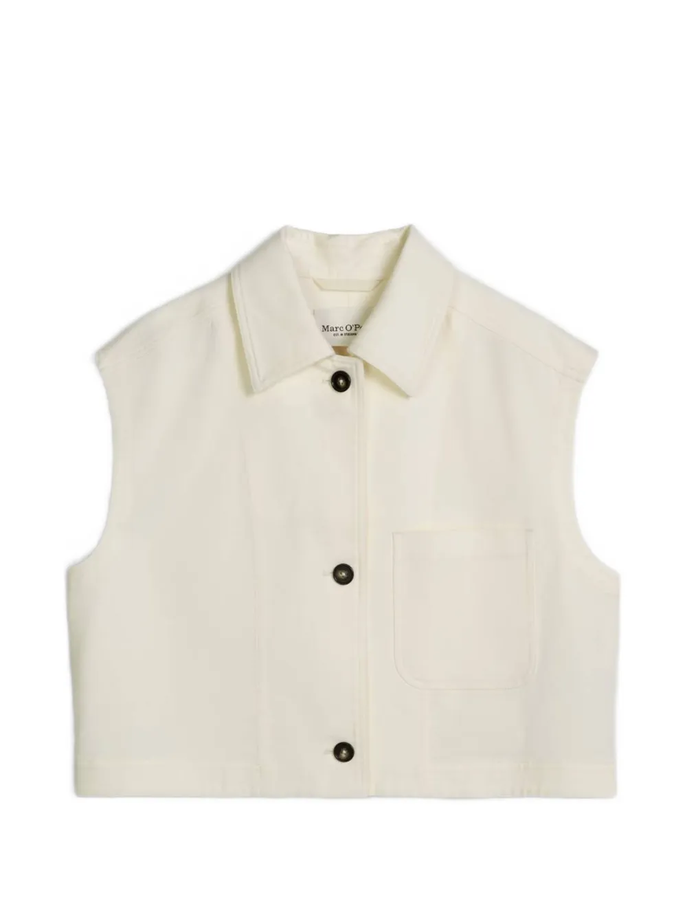 Marc O'Polo cropped button-up vest - White