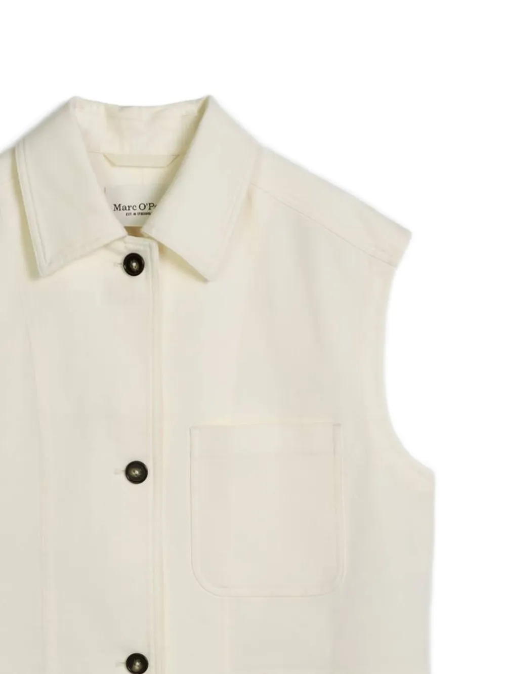 Marc O'Polo Cropped gilet met knopen Wit