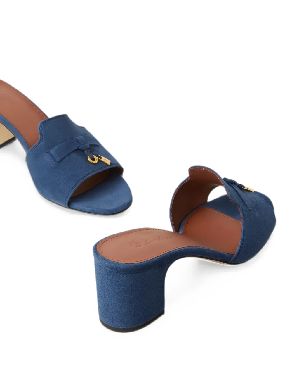 Loro Piana charm-embellished suede sandals Blauw