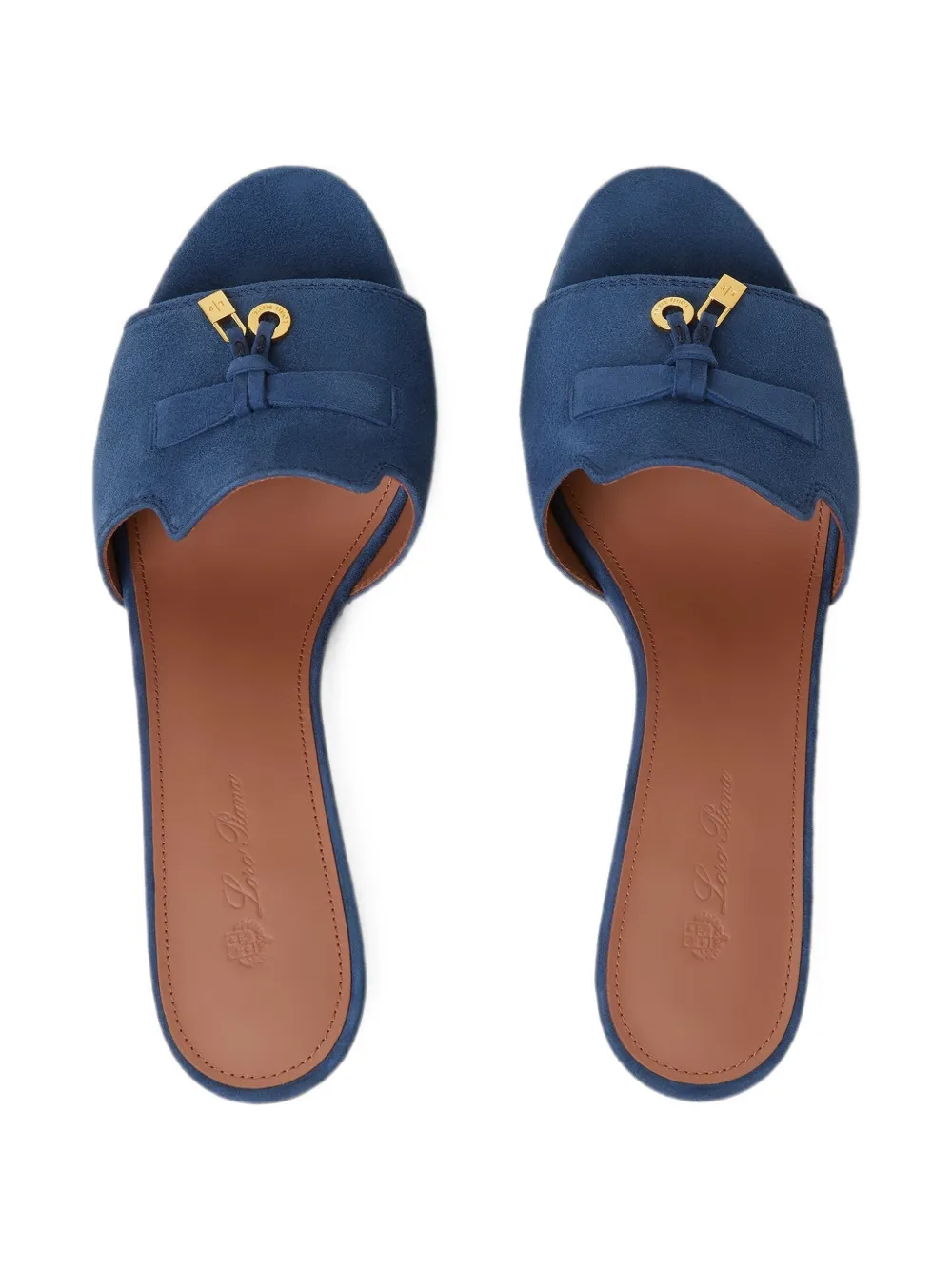 Loro Piana charm-embellished suede sandals Blauw