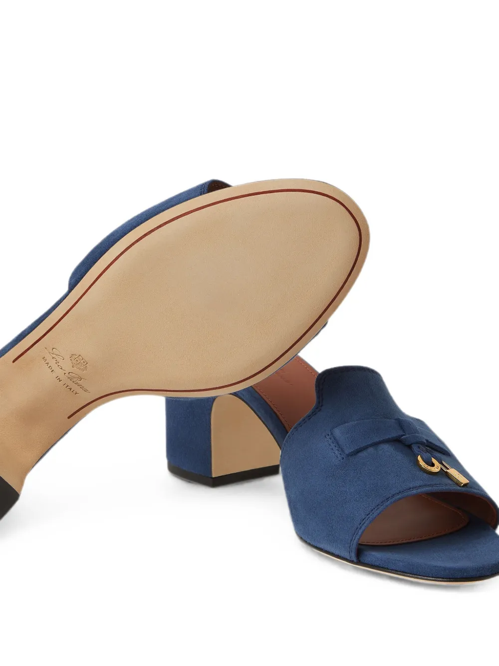 Loro Piana charm-embellished suede sandals Blauw