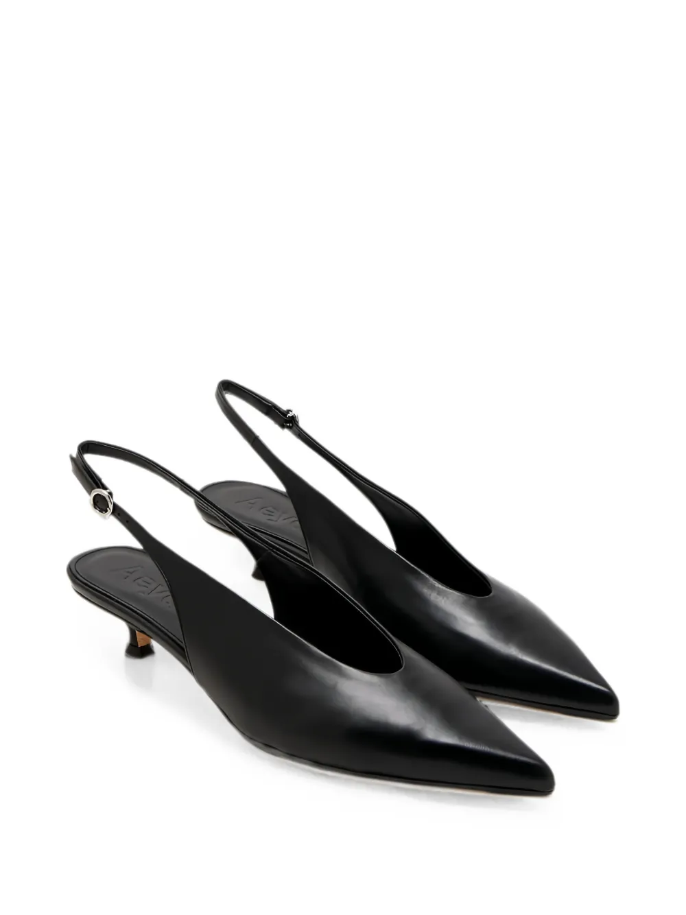 Aeyde Camila pointed-toe slingback pumps Zwart