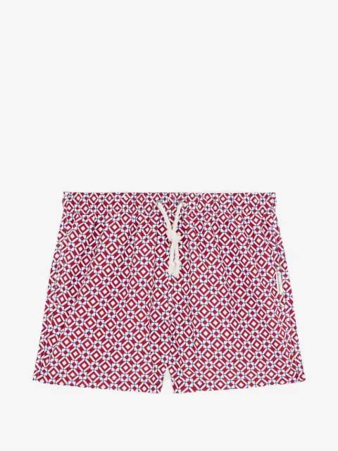 GASSA D AMANTE Taormina geometric-print swim shorts