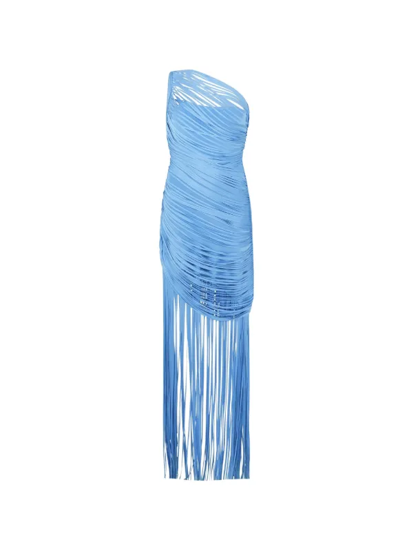 david koma one shoulder dress David Koma One Shoulder Ruched Asymmetric Mini Dress in Black