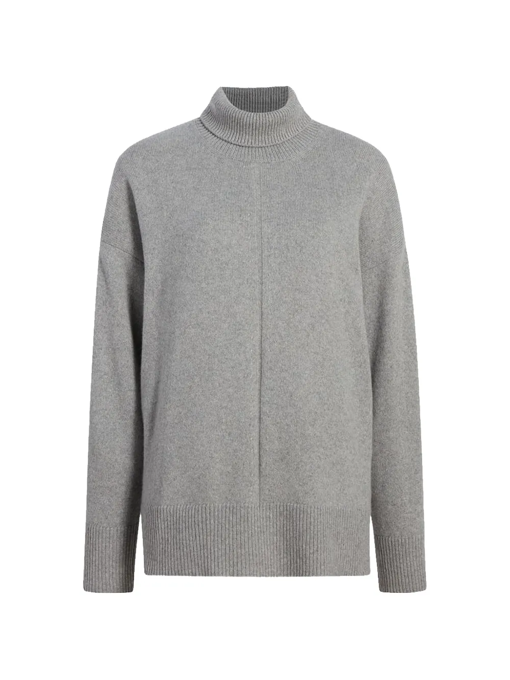 Another Tomorrow front-seam turtleneck sweater - Grau