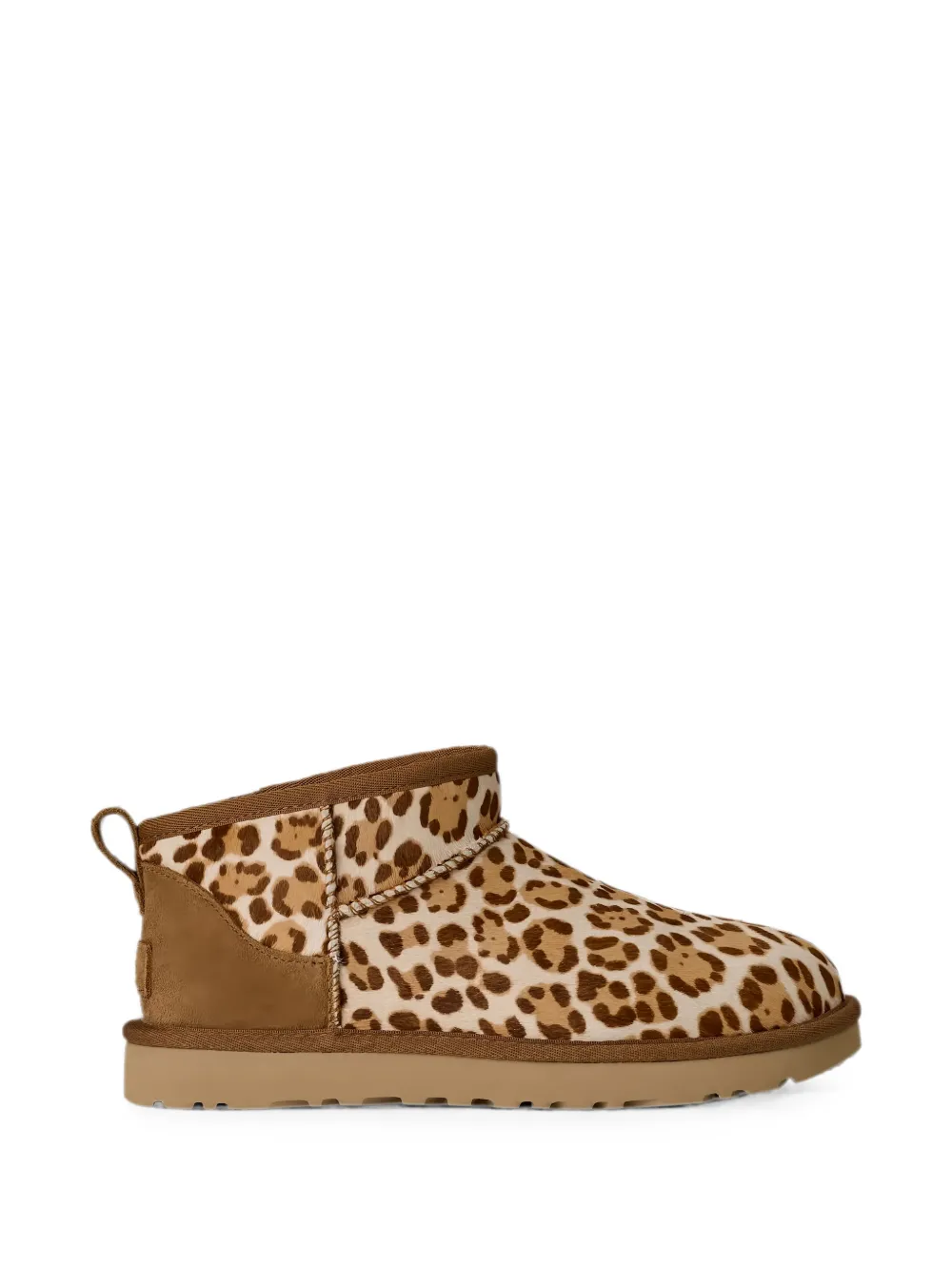 UGG Classic Ultra Mini leopard-print ankle boots Beige