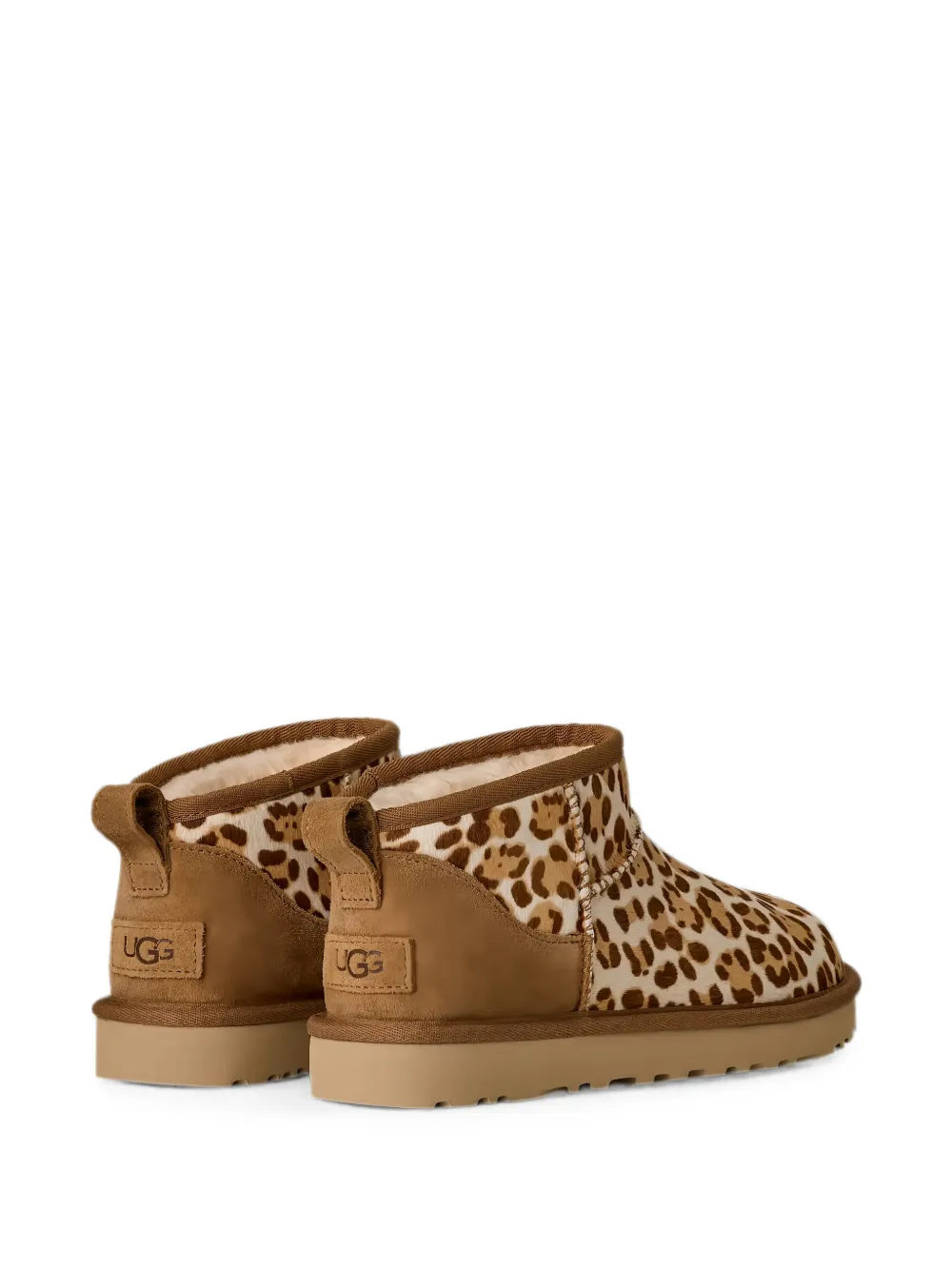 UGG Classic Ultra Mini leopard-print ankle boots Beige