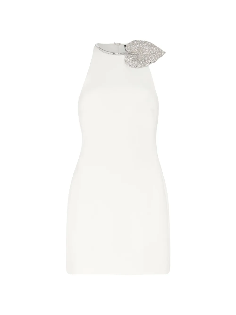 David Koma crystal-embellished leaf mini dress - Bianco
