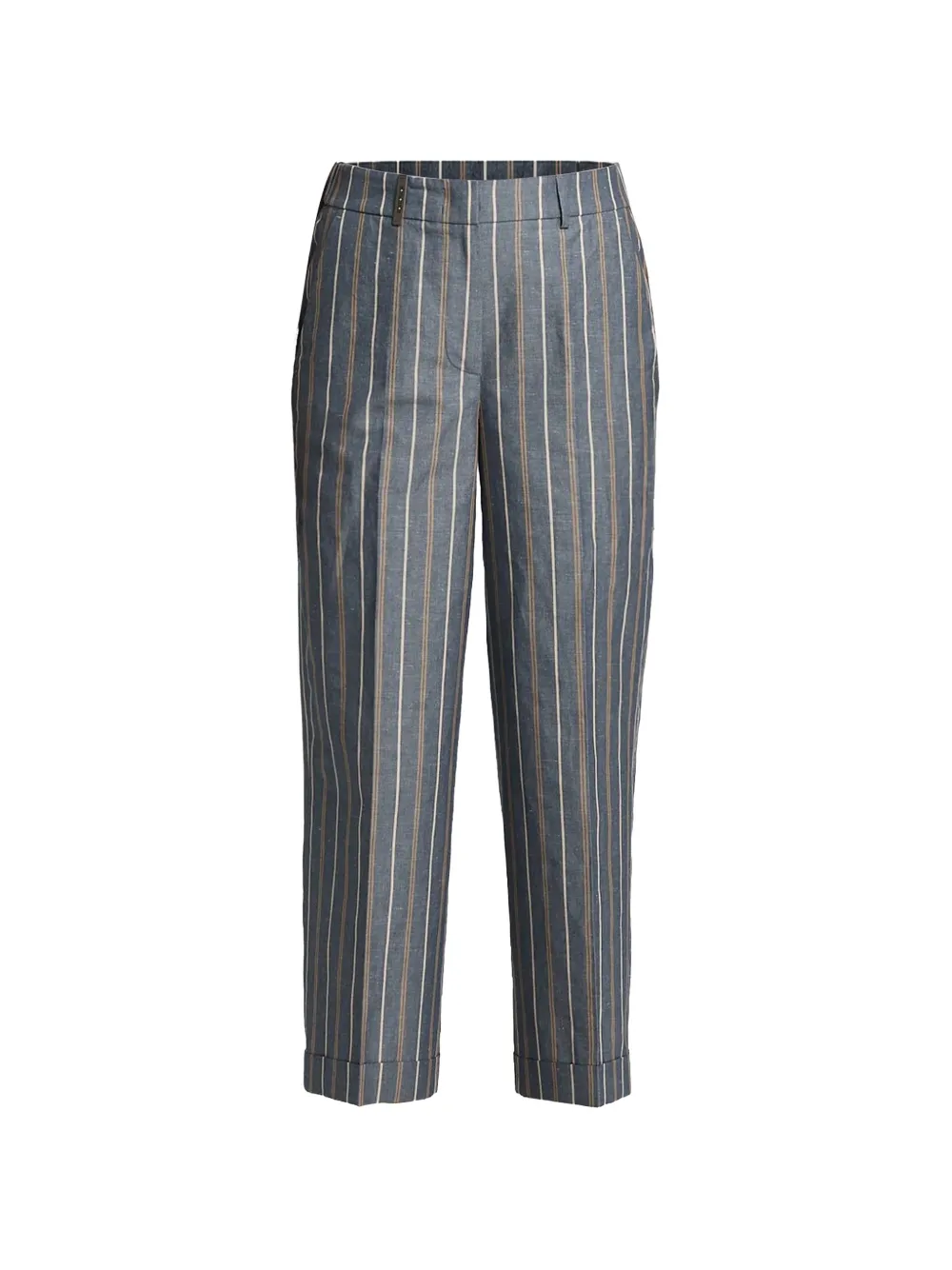 Peserico vertical-stripe turn-up trousers - Blu