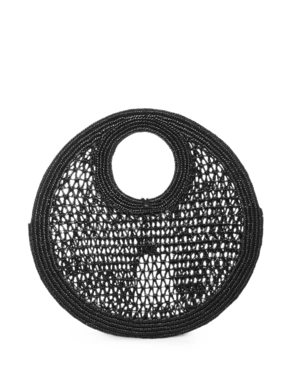 Jacquemus Kleine The Spiaggia raffia shopper Zwart