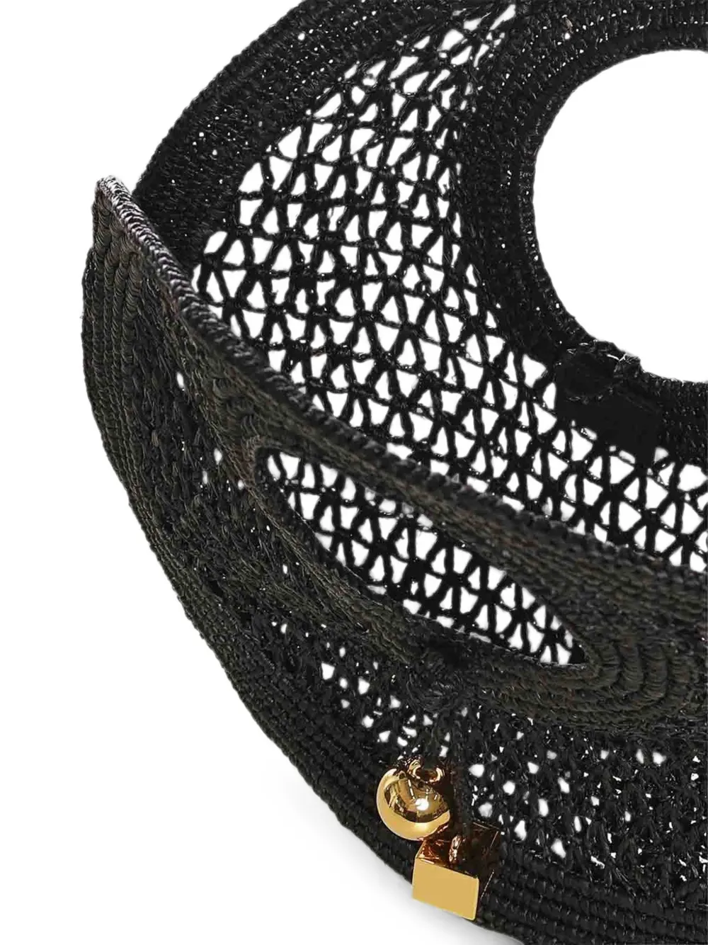 Jacquemus Kleine The Spiaggia raffia shopper Zwart