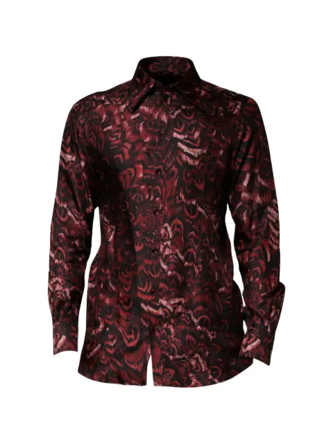 Dolce & Gabbana feather-print long-sleeved shirt