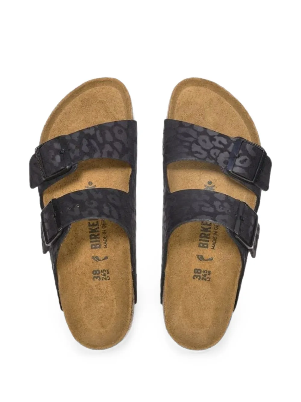 Birkenstock Arizona leopard-print slides Zwart