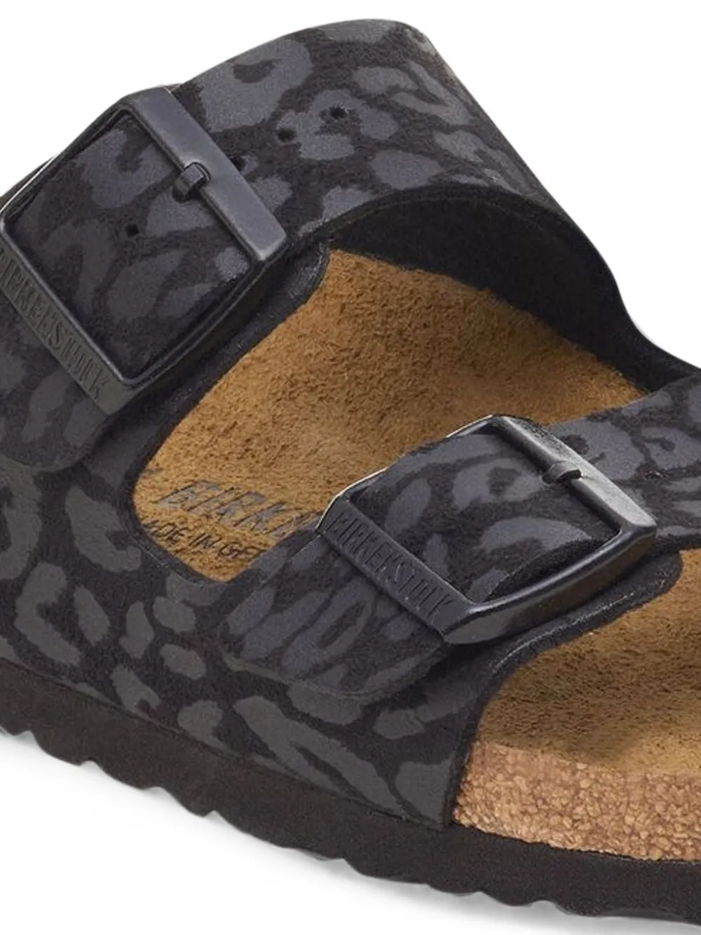 Birkenstock Arizona leopard-print slides Zwart
