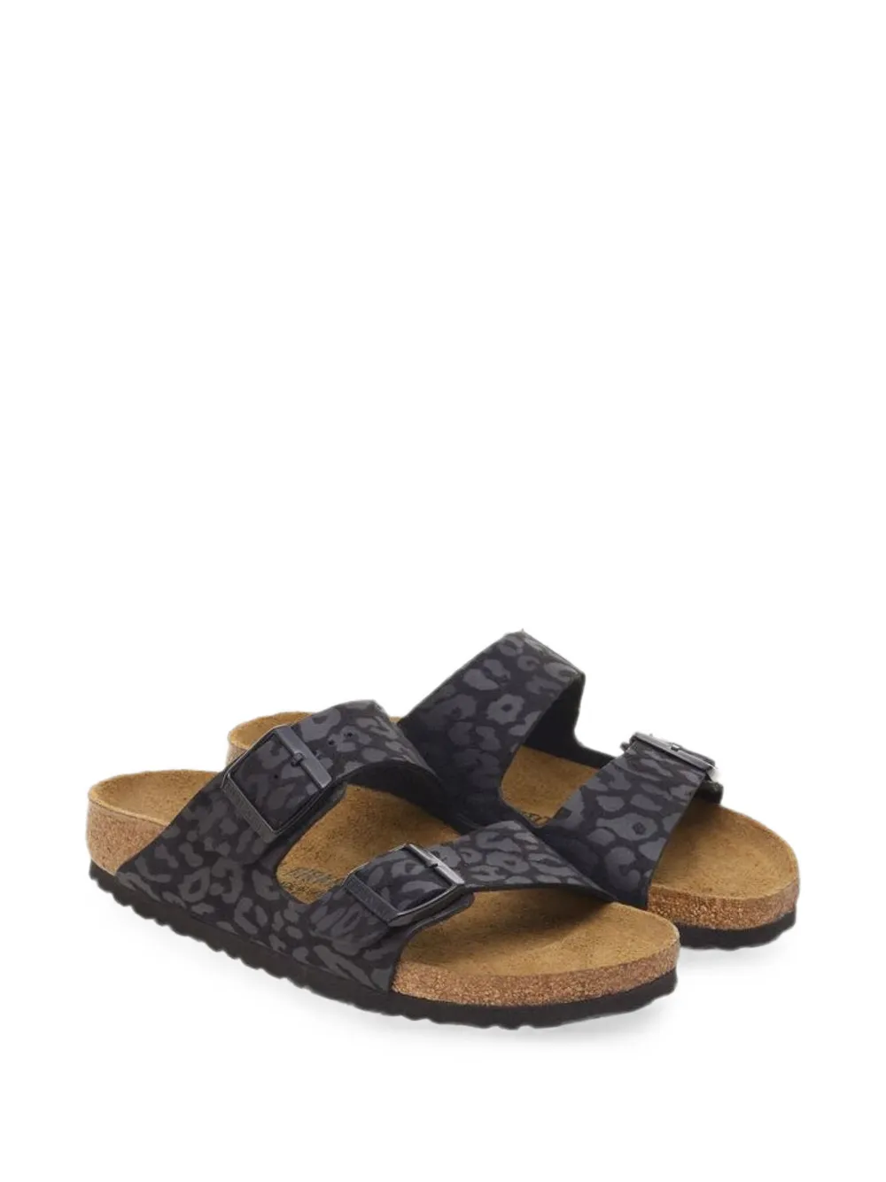 Birkenstock Arizona leopard-print slides Zwart