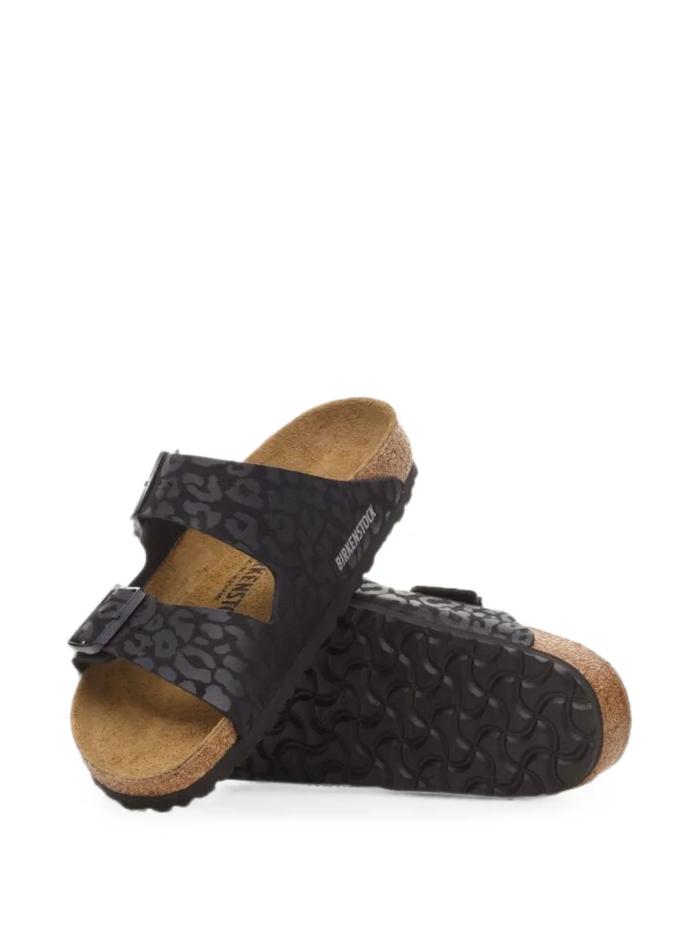Birkenstock Arizona leopard-print slides Zwart