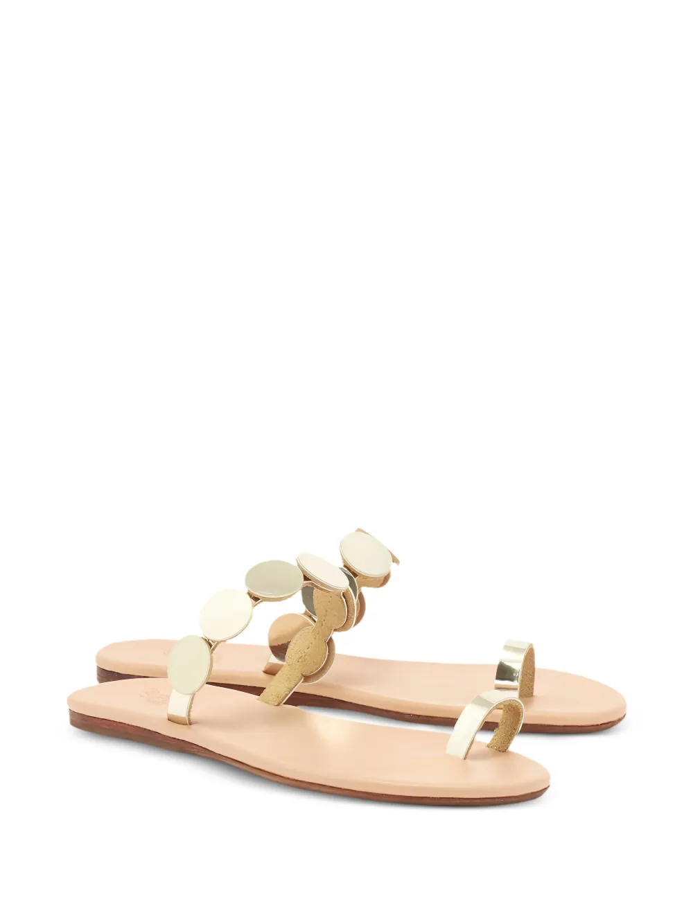 Ancient Greek Sandals Sandalen met verfraaid teenbandje Goud