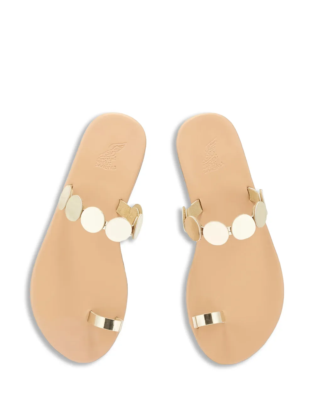 Ancient Greek Sandals Sandalen met verfraaid teenbandje Goud