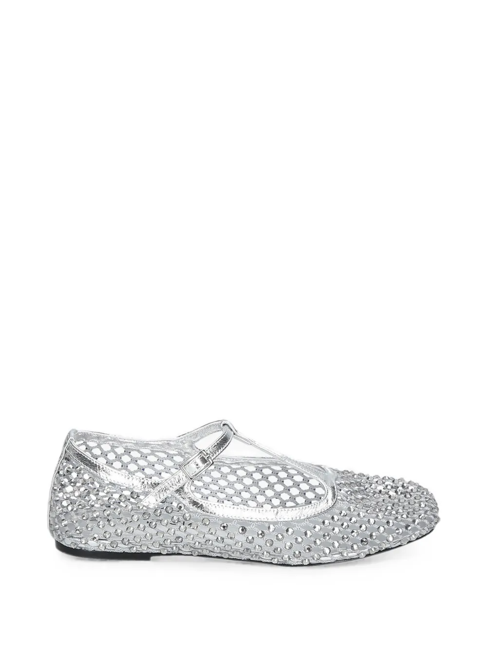 strategia shoes Astra rhinestone-embellished ballet flats - Silver