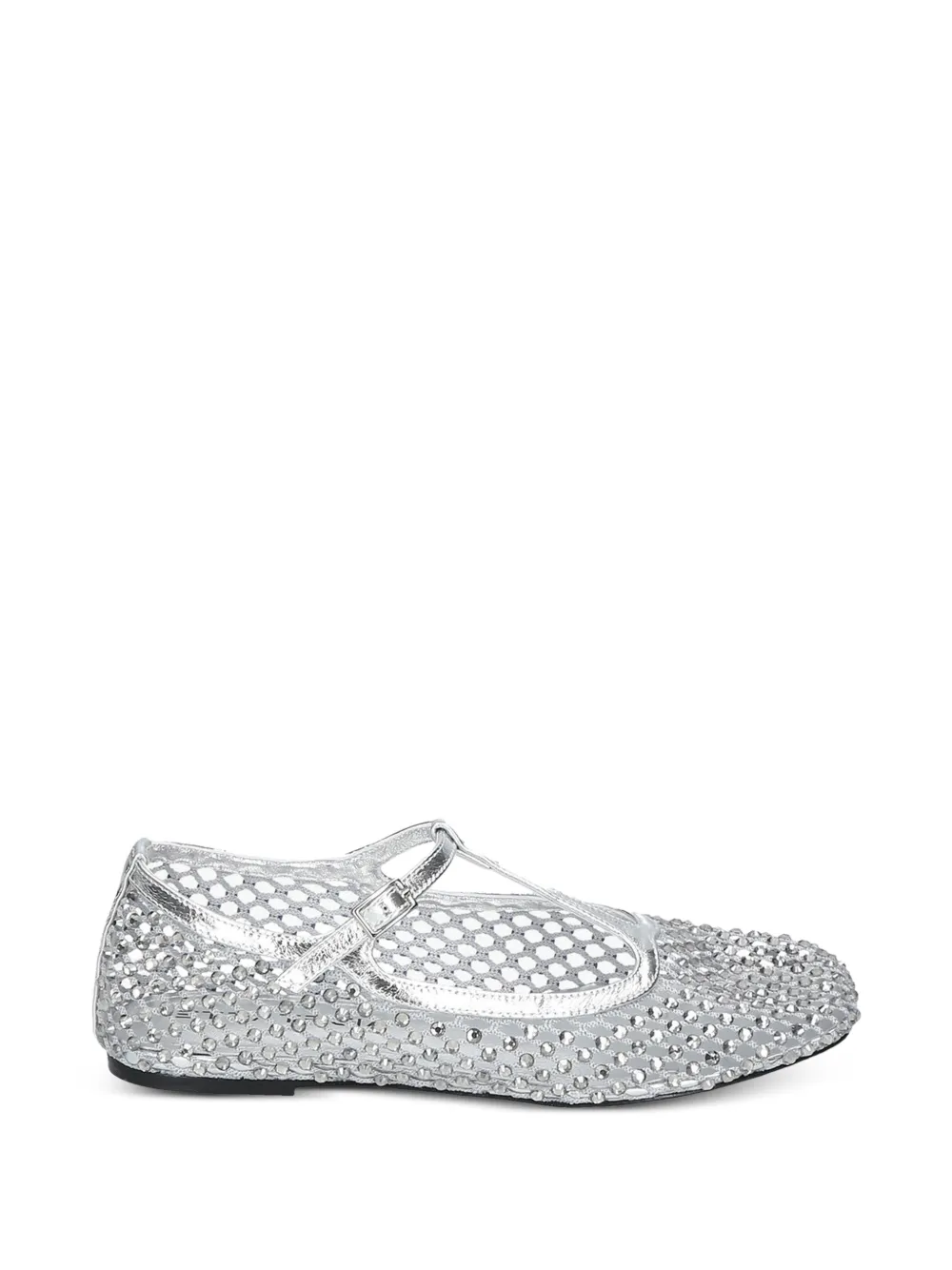 strategia shoes Astra rhinestone-embellished ballet flats - Argento