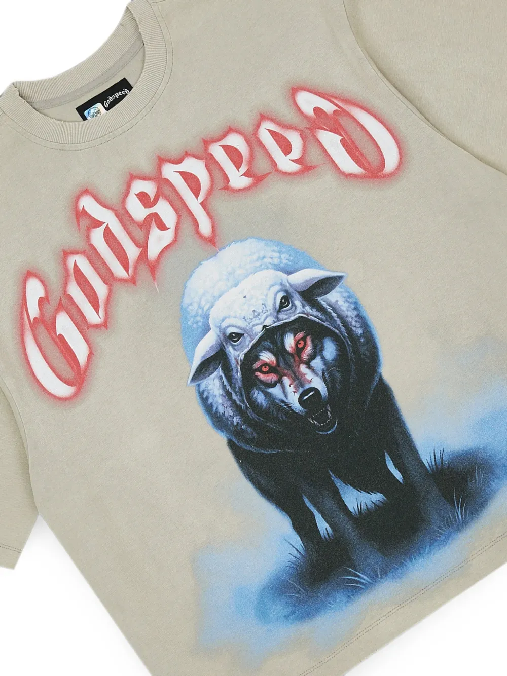 GODSPEED W.I.S.C II T-shirt met grafische print Grijs