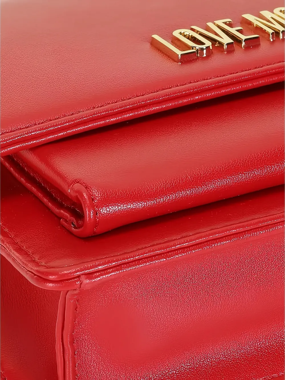 Love Moschino Clutch met logoplakkaat en ketting Rood