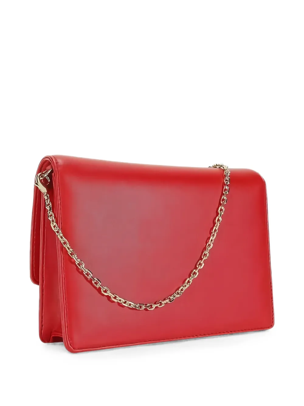Love Moschino Clutch met logoplakkaat en ketting Rood