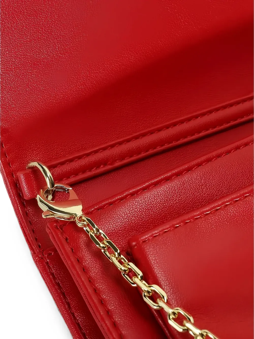 Love Moschino Clutch met logoplakkaat en ketting Rood