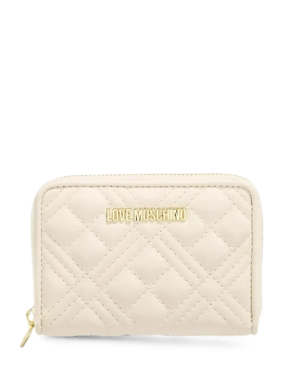 Love Moschino Quilted Logo-lettering Wallet In White