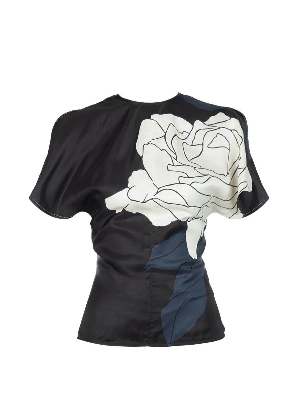 Victoria Beckham floral-print gathered top - Nero