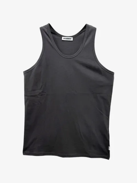 Jil Sander logo-patch scoop-neck vest