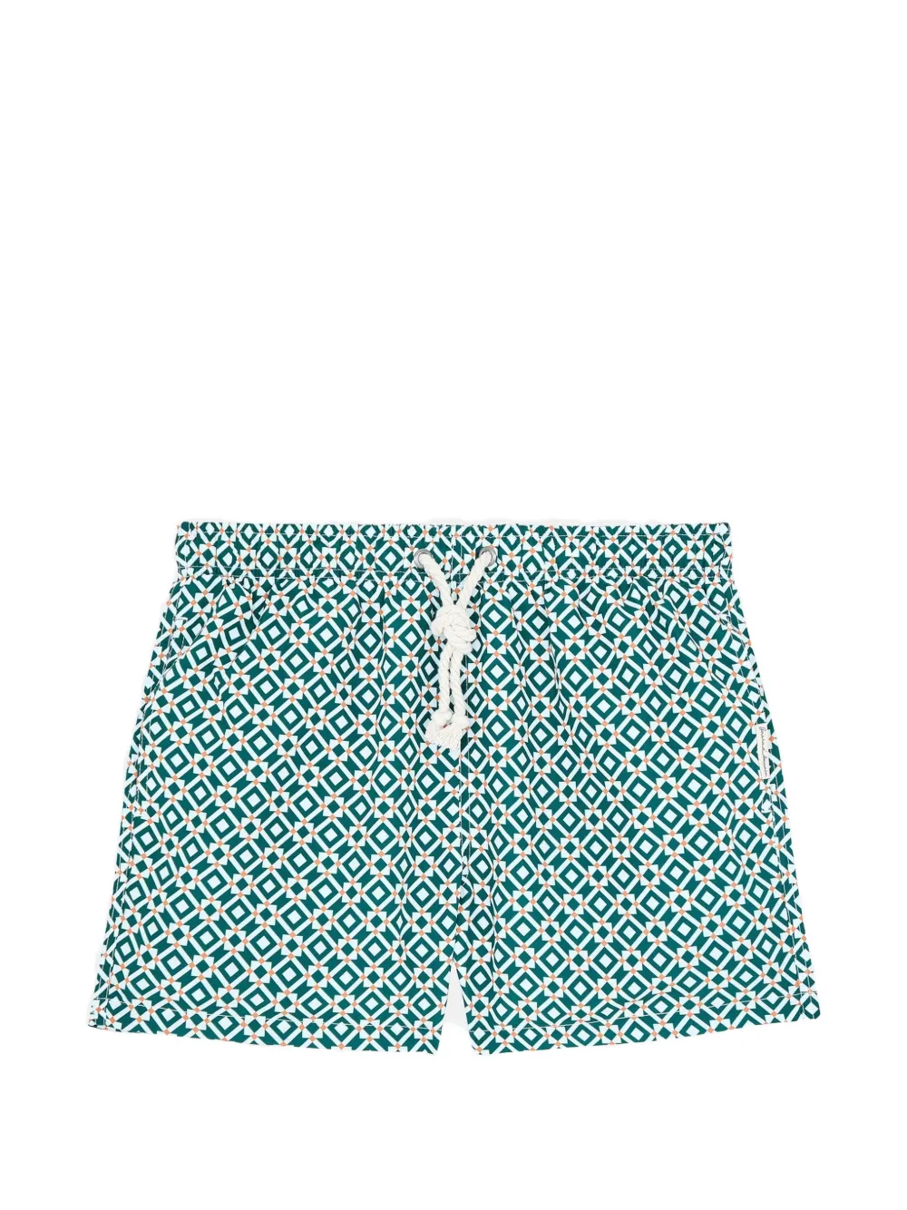 GASSA D AMANTE Taormina geometric-print drawstring swim shorts - Verde