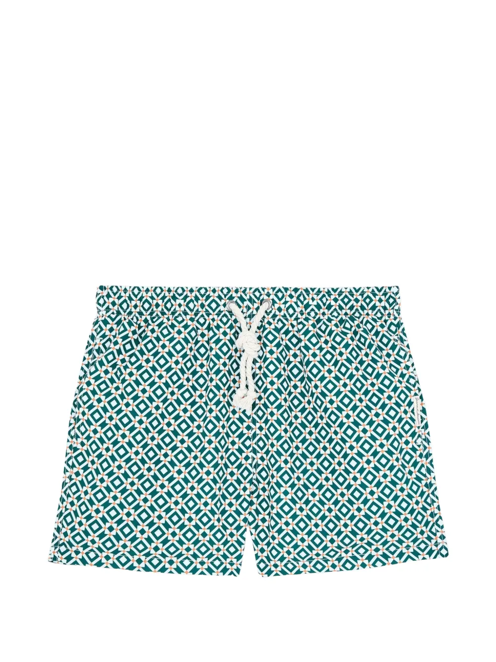 GASSA D AMANTE Taormina geometric-print drawstring swim shorts - Verde