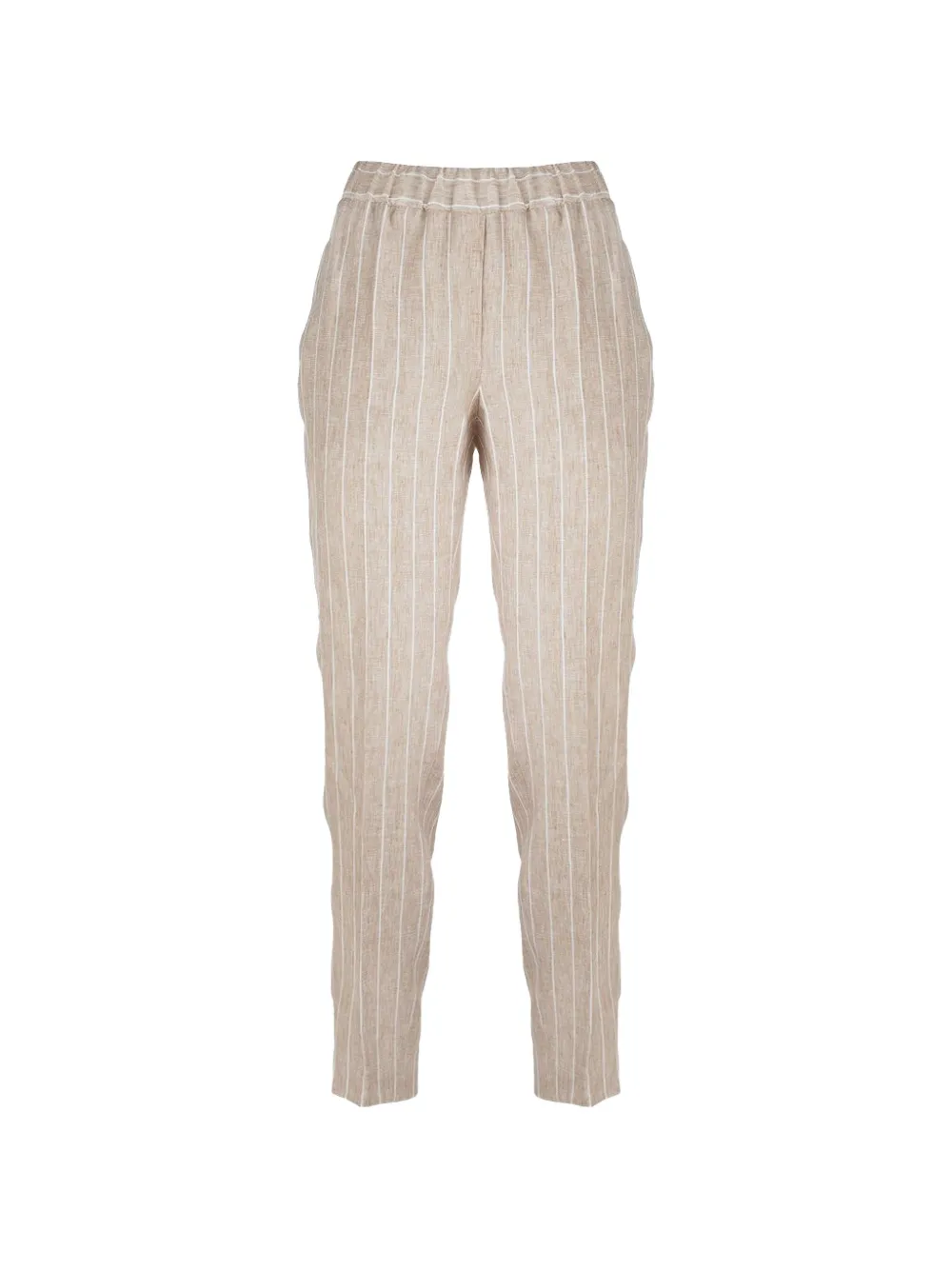Peserico vertical-stripe elasticated-waistband trousers - Nude