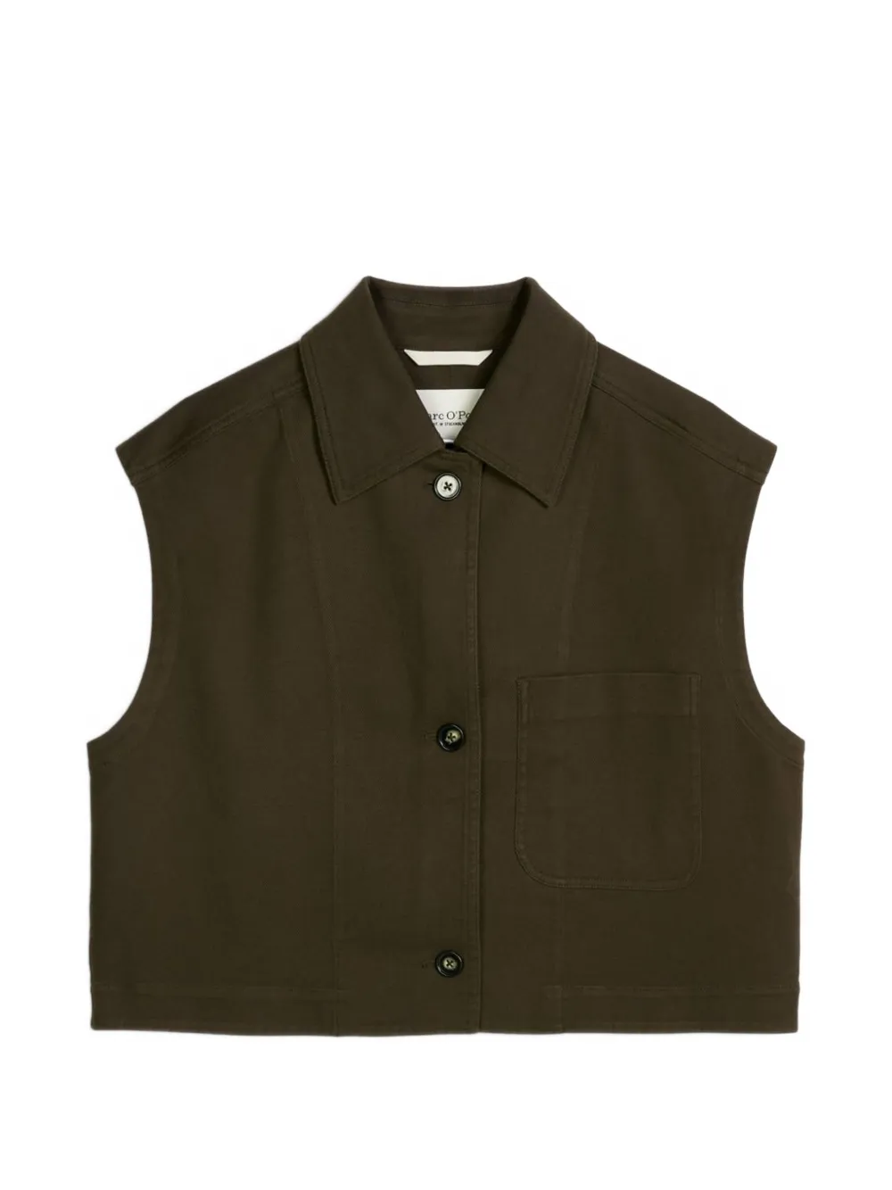 Marc O'Polo button-fastening cropped gilet - Verde