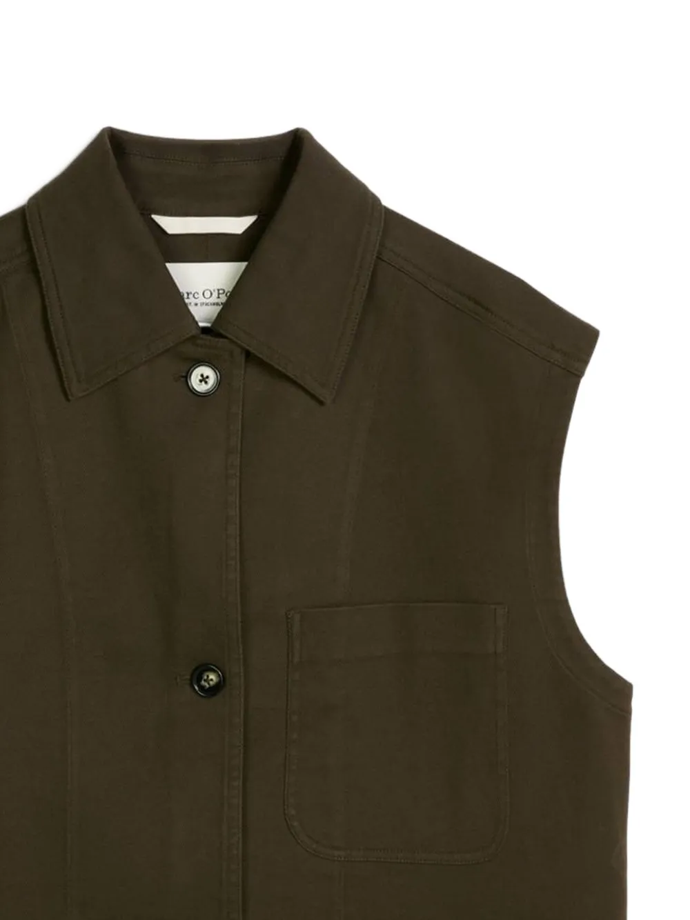 Marc O'Polo Cropped gilet met knoopsluiting Groen