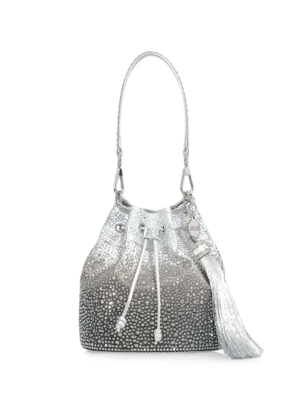 Judith Leiber Piper crystal-embellished bucket bag - Argento