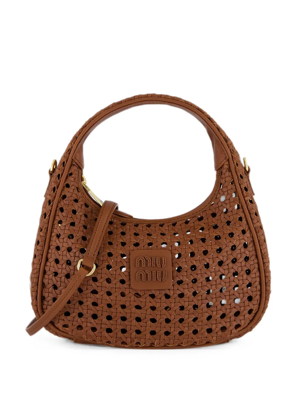 Miu Miu Wander woven shoulder bag - Braun