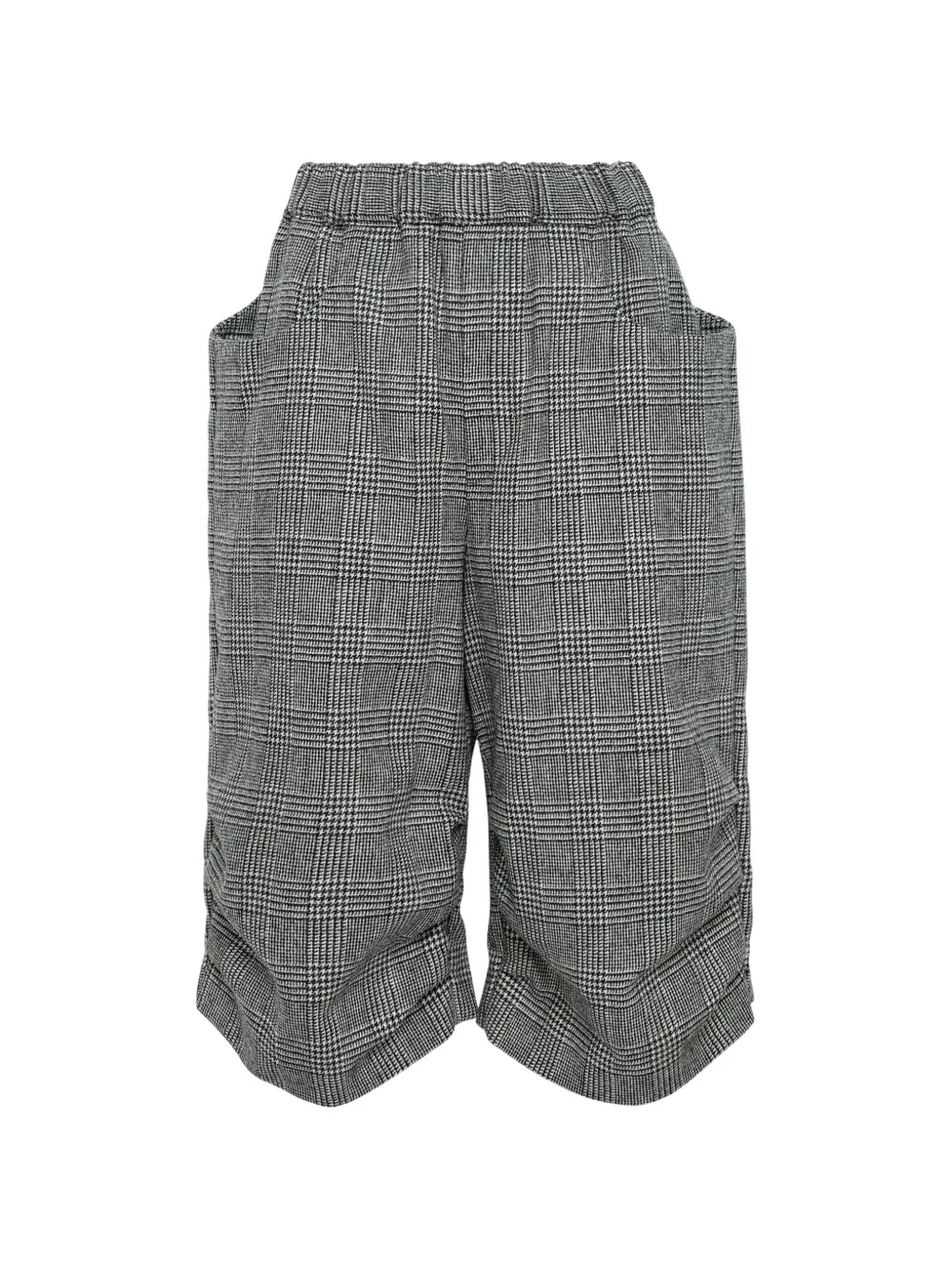 Comme Des Garçons Prince of Wales ruched trousers - Schwarz