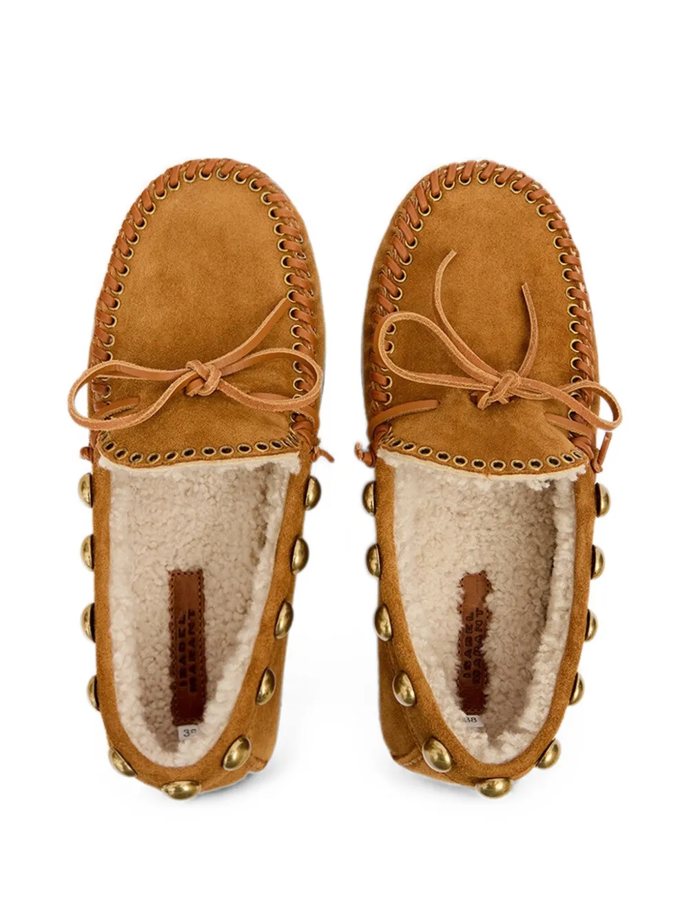 ISABEL MARANT Fitza stud-embellished loafers Bruin