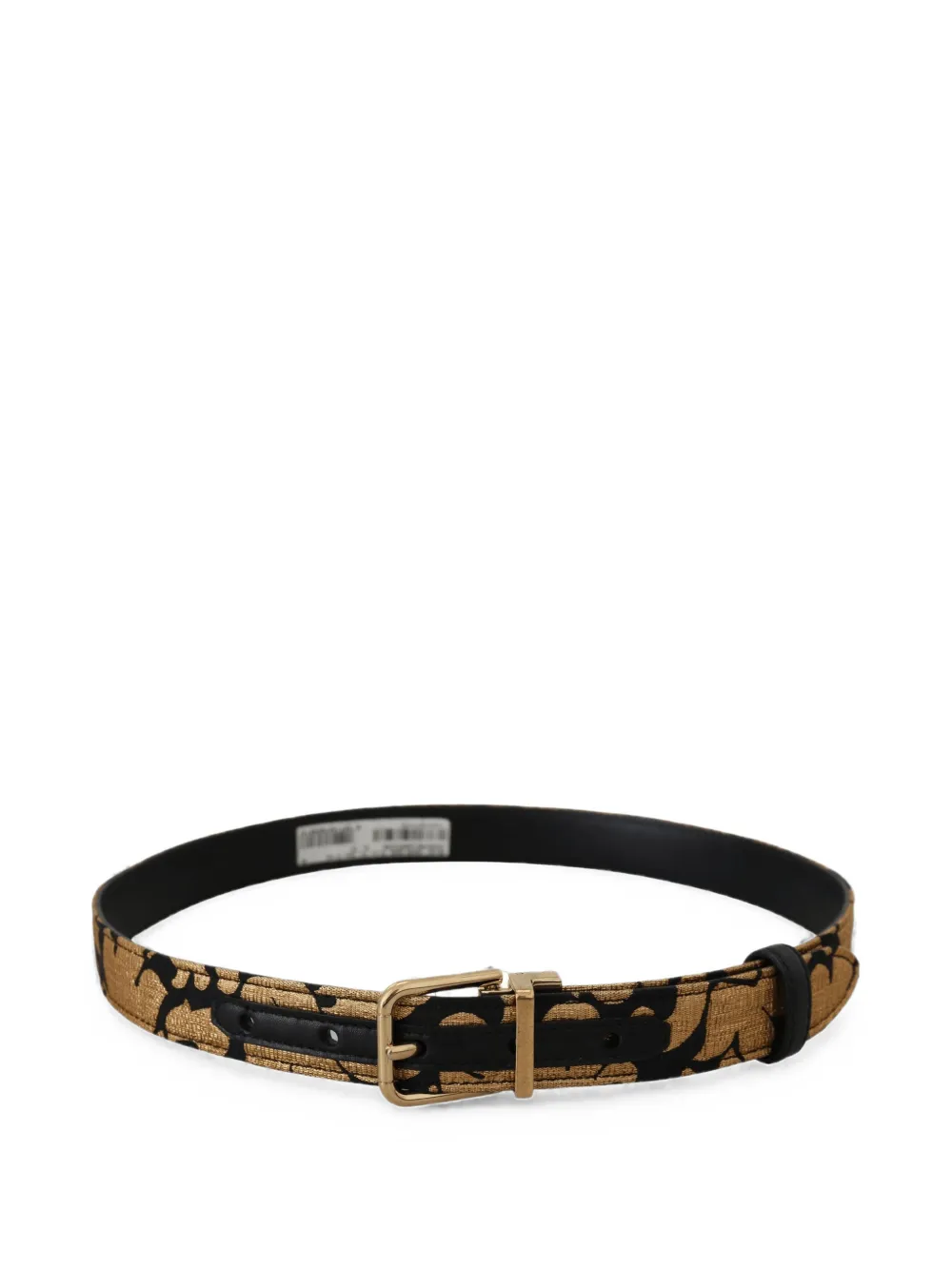 Dolce & Gabbana WMB219 riem met leren afwerking en jacquard Goud
